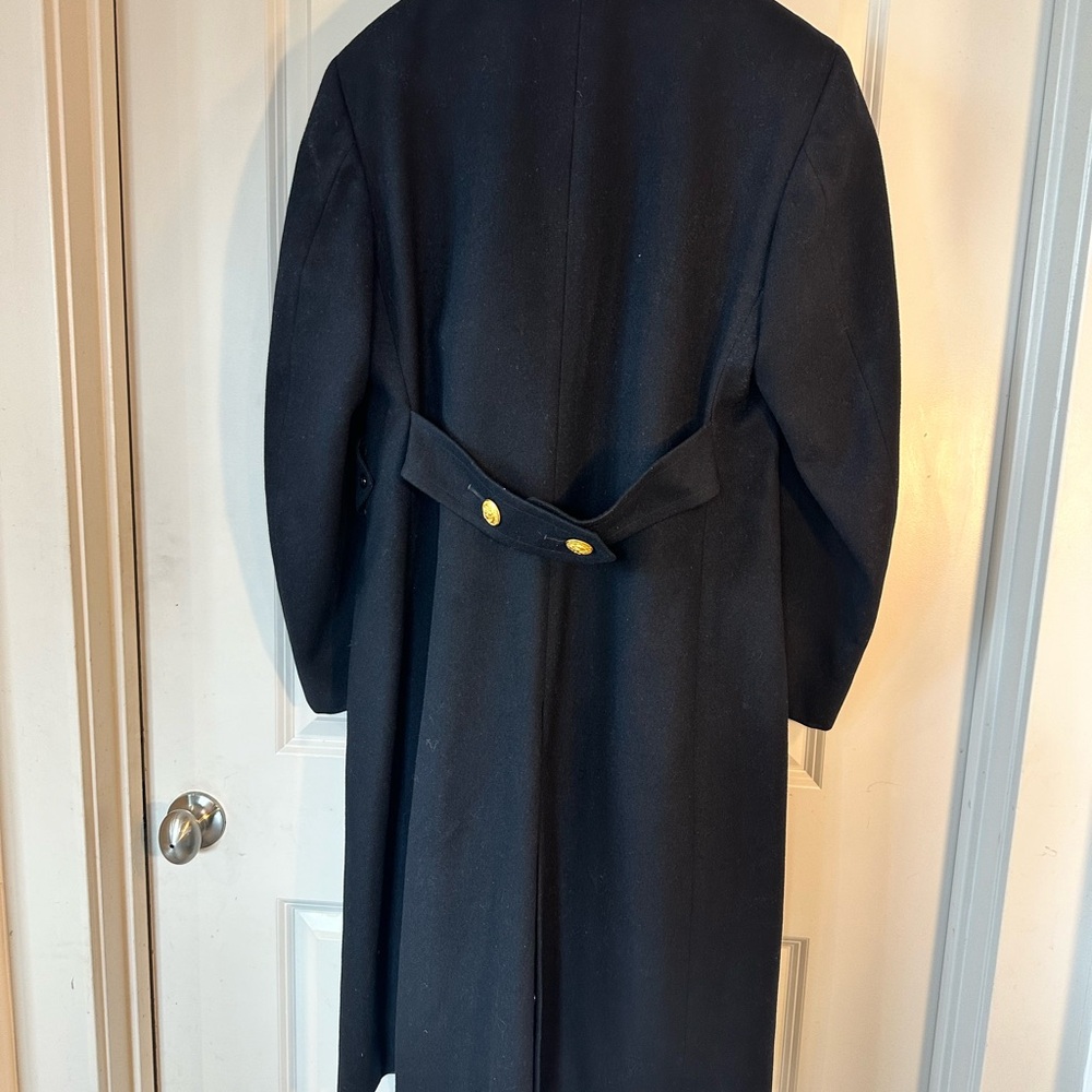 Vintage US Navy  Double Breasted Heavy Wool Gold Buttons Maxi Coat, Size 40R - Picture 12 of 14